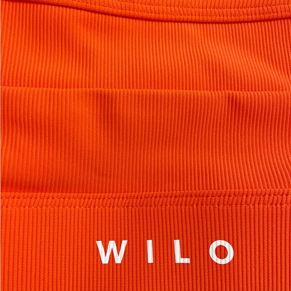 WILO The Label Ribbed Sports Bra Orange XS Adjustable Straps Activewear - Picture 5 of 8